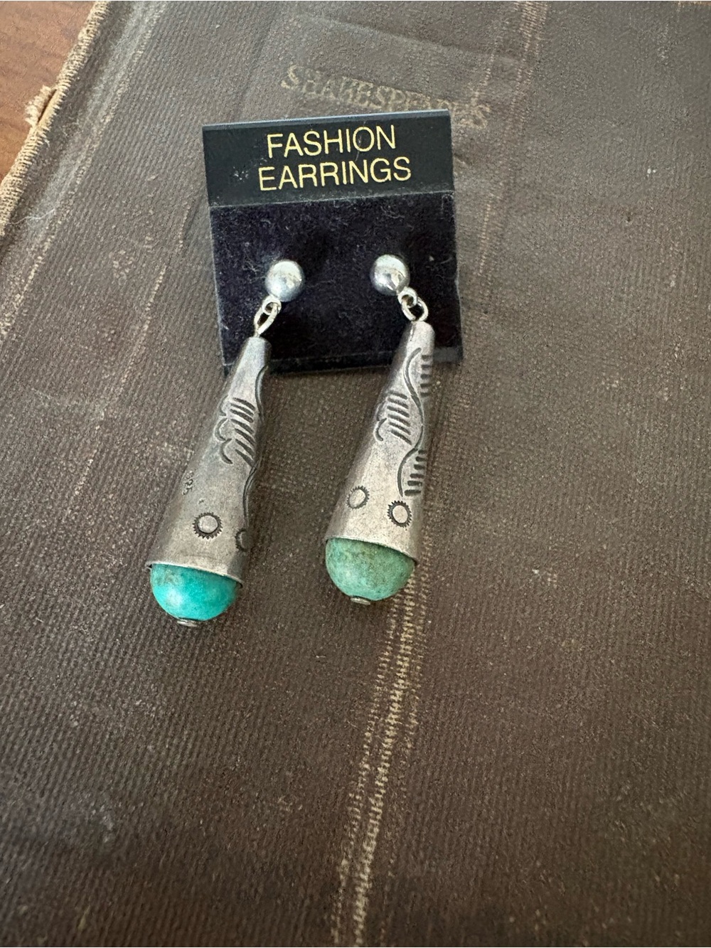 Sterling Silver and Turquoise Color Stone Drop Dangle Earrings